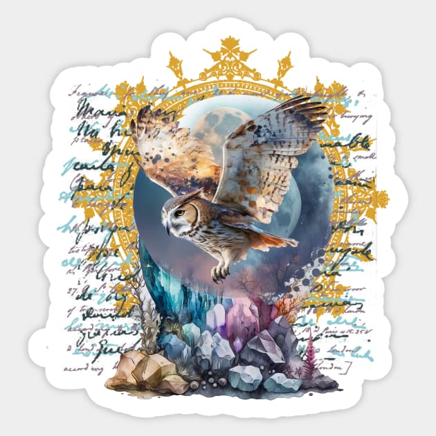 Crystal Mountain Owl Sticker by incarnations